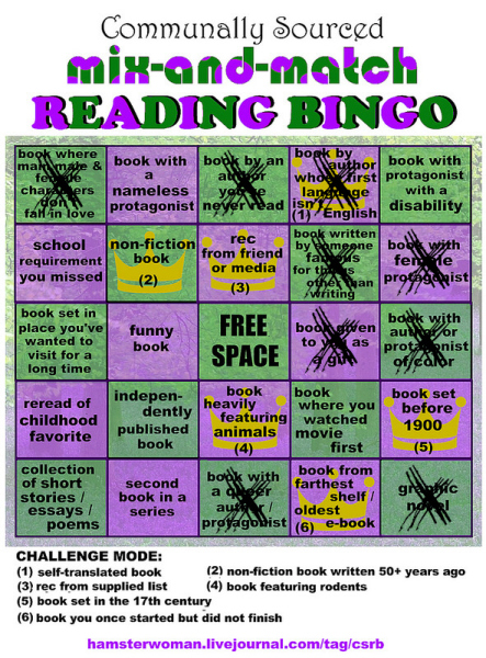 Reading Bingo mix-and-match Reading Bingo mix-and-match